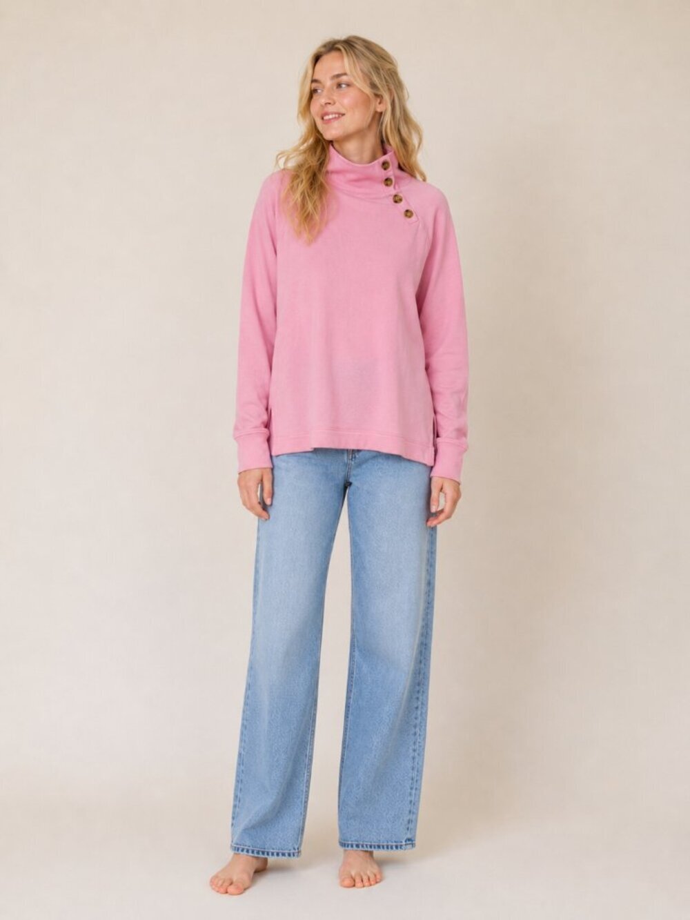 2/$30 J. Crew Wide Button-collar Tunic Sweatshirt in Cloudspun Fleece #A2271